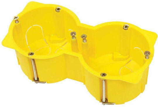 Courbi Flush Electrical Box for Plasterboard in Yellow Color 08-21041-002