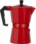 Feggrini Stovetop Espresso Pot for 3Cups Red