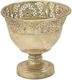 Inart Dekorative Schüssel Aluminium Sockel Gold 23x23x21cm 1Stück