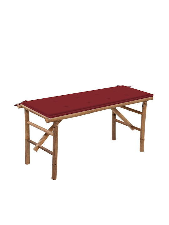 Bench Outdoor Bamboo with Pillows 118x38x45cm