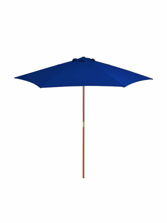 Umbrelă Pătrată Din Lemn Albastră 2.7x2.7m