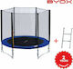 Byox Trampolin Draußen Durchmesser 244cm mit Netz & Leiter