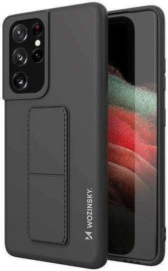 Wozinsky Kickstand Flexible Back Cover Σιλικόνης Μαύρο (Galaxy S21 Ultra 5G)