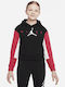 Fleece Kids Sweatshirt with Hood and Pockets Black Jumpman