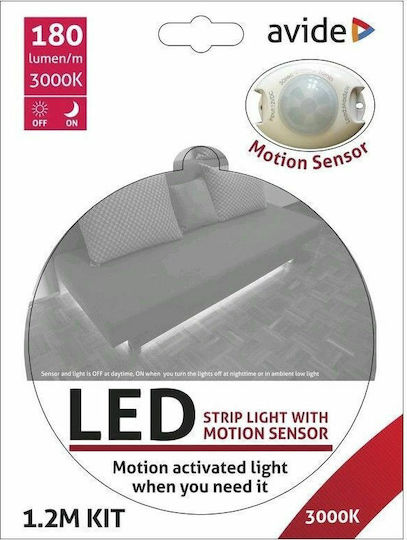 Avide Ταινία LED 12V Θερμό Λευκό Φως 1.2m Τύπου SMD2835