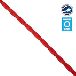 GloboStar Υφασμάτινο Καλώδιο 2x0.75mm² σε Κόκκι...
