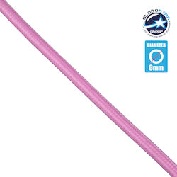 GloboStar Υφασμάτινο Καλώδιο 2x0.75mm² σε Ροζ Χρώμα 1m Διαμέτρου 6mm 77604