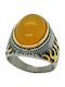 Mertzios.gr Men's Gold Plated Steel Ring