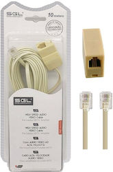 SGL Wohnung Telefonkabel RJ11 6P4C 10m Beige (095002)