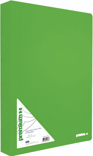 A&G Paper Clipboard with 2 Rings 4/32 for Paper A4 Green 32205 1pcs