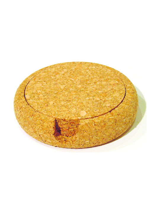 Coaster Round of Cork with Case Beige 9cm 6pcs