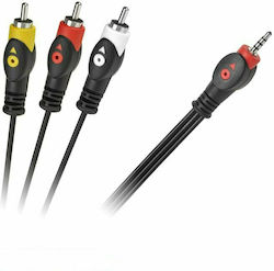 Cabletech Kabel 3,5 mm Stecker - Komposit-Männchen 1.5m (DM-2851L-1.5)