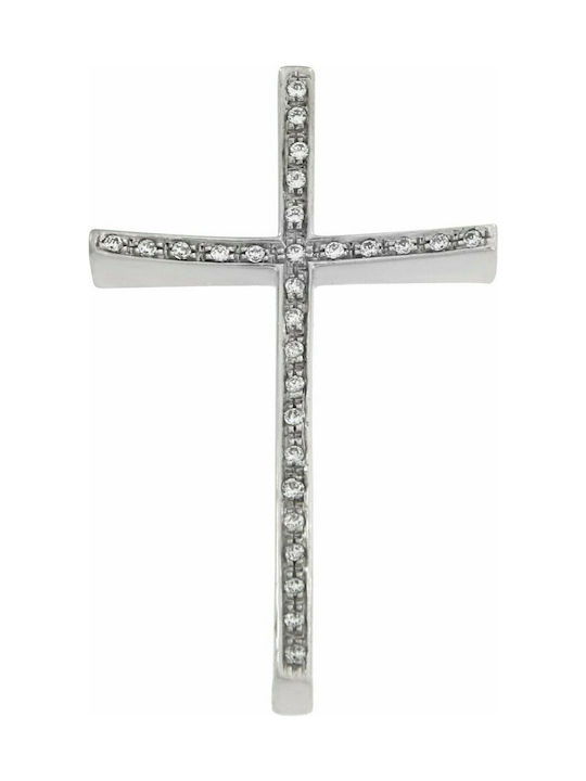 Mertzios.gr White Gold Cross 14K