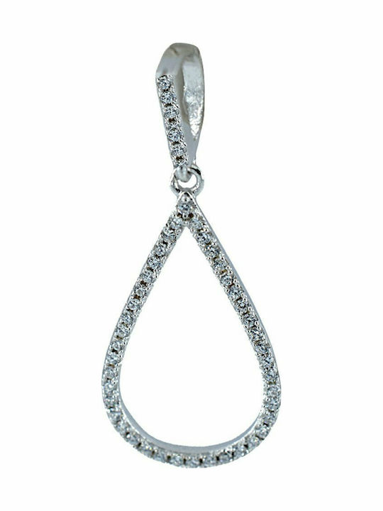 Mertzios.gr Klemmanhänger Träne aus Silber mit Zirkon