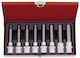 Allen Chrome Vanadium Long Walnut with Allen Head and Socket 1/2'' H10 / H12 / H14 / H4 / H5 / H6 / H7 / H8 8pcs