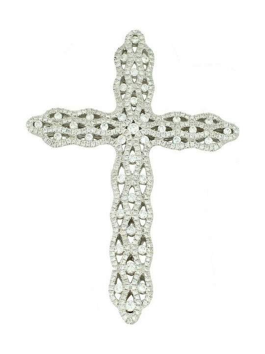 Mertzios.gr White Gold Cross 18K