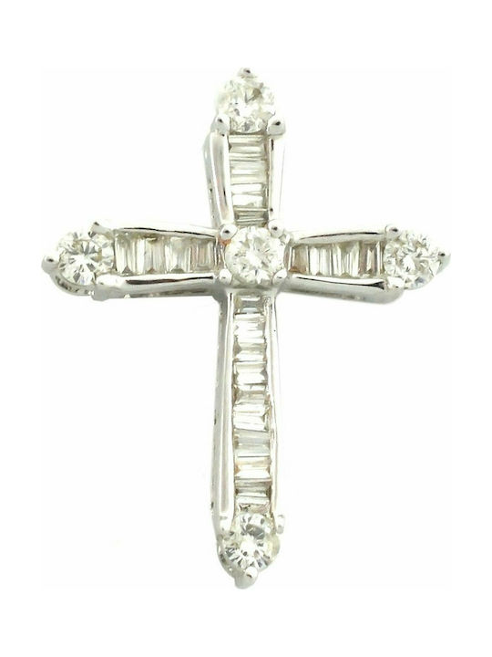 Mertzios.gr White Gold Cross 18K