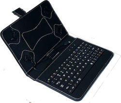 Micro USB Klappdeckel Synthetisches Leder mit Tastatur Englisch US Schwarz (Universal 10" -> Universell 10 Zoll)