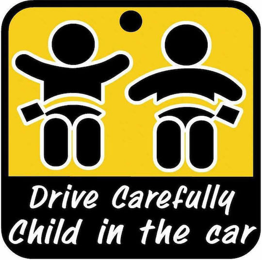 Baby on Board Sign with Sticker Child In The Car Yellow