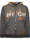 Kids Sweatshirt Cardigan with Hood Grey