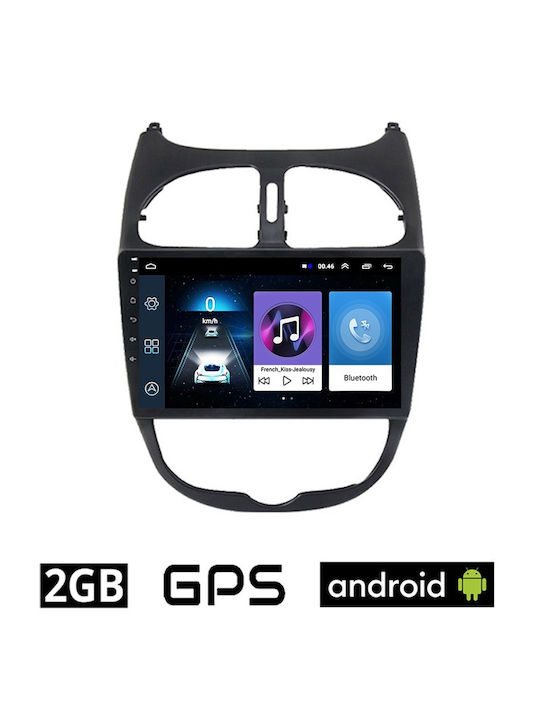 Auto-Audiosystem für Peugeot 206 1998-2006 (Bluetooth/USB/AUX/WiFi/GPS/Apple-Carplay/Android-Auto) mit Touchscreen 9"