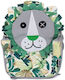 Les Deglingos Jelekros the Lion School Bag Backpack Kindergarten Green 6Liters