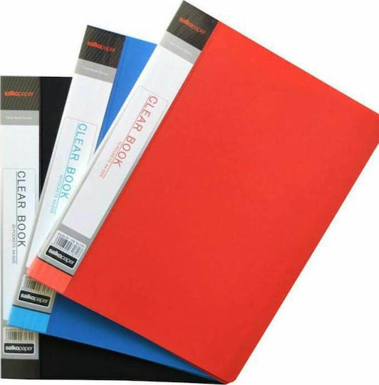 Salko Paper Clipboard Flexible with 80 plastic sleeves Slides for Paper A4 (Μiscellaneous colours) 1pcs