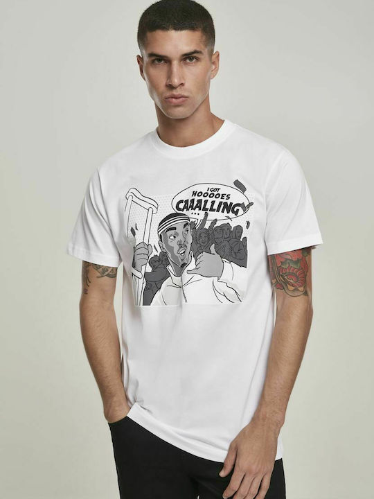Mister Tee Caaalling MT1108 Ανδρικό T-shirt Λευκό με Στάμπα