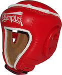 Olympus Sport Thai Pro Κάσκα Πυγμαχίας Ενηλίκων Aνοιχτού Τύπου από Συνθετικό Δέρμα Κόκκινη