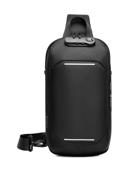 Leastat Ανδρική Τσάντα Στήθους σε Μαύρο χρώμα