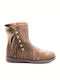 Aby Kids Suede Boots with Zipper Beige