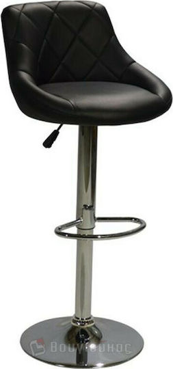Hocker Bar mit Rückenlehne & Höhenverstellbar Black Velvet-Black Metal 2Stück 47x40x84-104cm