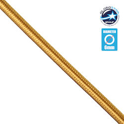 GloboStar Υφασμάτινο Καλώδιο 2x0.75mm² σε Χρυσό Χρώμα 1m Διαμέτρου 6mm 77608