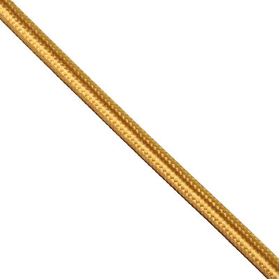 GloboStar Υφασμάτινο Καλώδιο 2x0.75mm² σε Χρυσό Χρώμα 77608