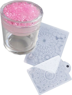 με 2 Πλακέτες Briefmarken für Nägel in Rosa Farbe PS-103330