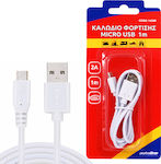 Regular USB 2.0 to micro USB Cable Λευκό 1m (14380)