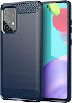 Hurtel Carbon Silicone Back Cover Durable Blue (Galaxy A72)