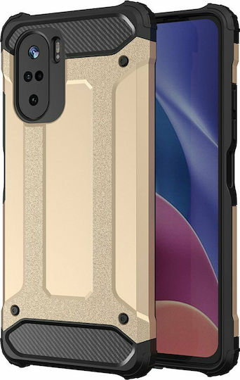 Hurtel Hybrid Armor Back Cover Plastic 2mm Gold (Poco F3 / Mi 11i)