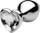 Naughty Toys Heart Base Plug Anal Mic Argintiu 7cm
