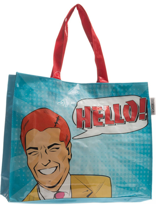 BigBuy Comic Bubble Hello! Πλαστική Τσάντα Θαλάσσης Κόκκινη