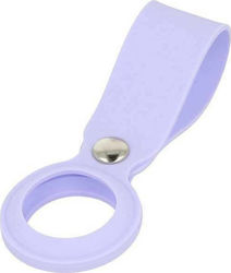 Slide Keychain Keychain Case Silicone for AirTag in Purple color