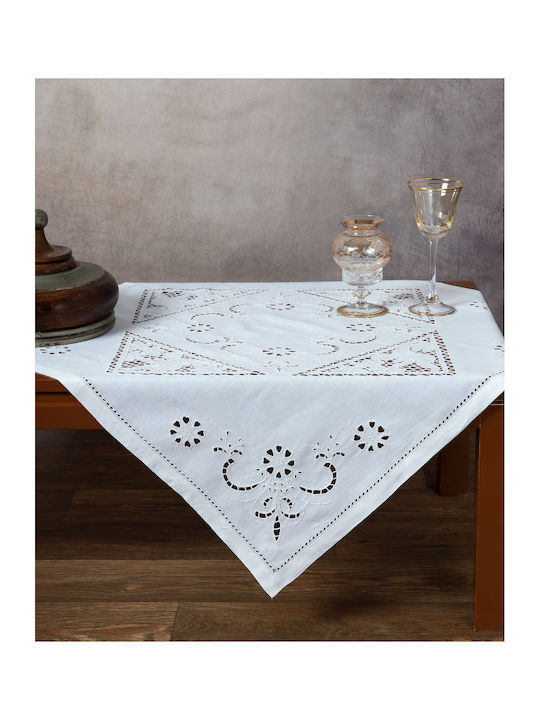 Silk Fashion Checkered Cotton Cut 92157 White 90x90cm