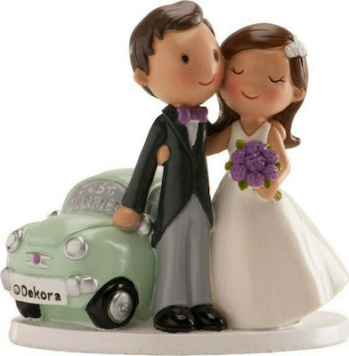 Dekora Topper Τούρτας Γάμου Ζευγάρι σε Αμάξι "Just Married" 12cm