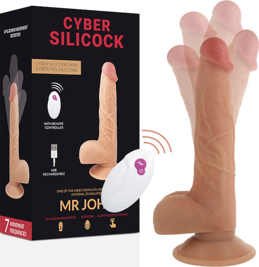 Cyber Silicock Realistic Vibrator cu Telecomandă 4.3cm Carne