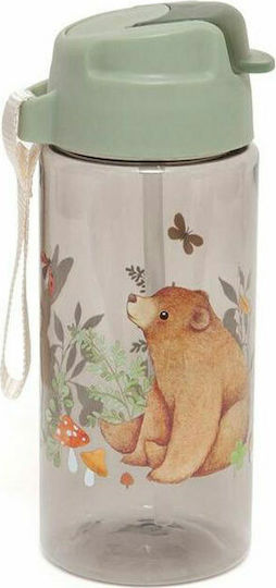 Petit Monkey Kids Water Bottle Plastic with Straw Green 320ml