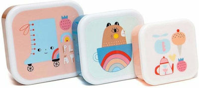 Petit Monkey Kids Set Lunch Plastic Box Multicolour