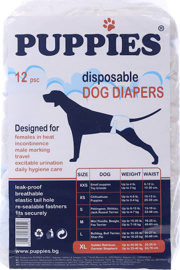 Puppies Βρακάκι Σκύλου Large 12τμχ