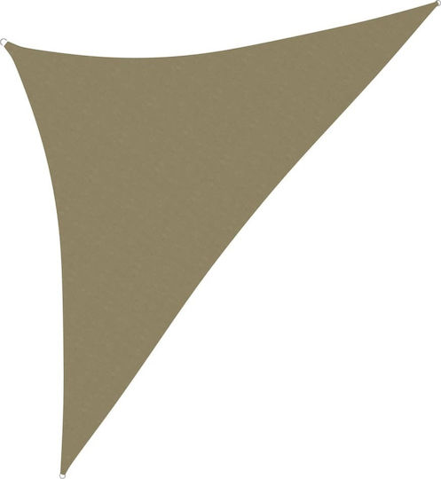 vidaXL Triangle Shade Sail Beige With Hoop & with PU Coating 3.5x3.5x4.9m made of Oxford fabric
