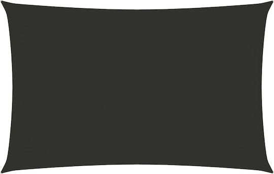 vidaXL Rectangular Shade Sail Black With Hoop & with PU Coating 3x6m