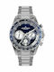 Liverpool Men's Watch 40mm Battery Chronograph With Silver Steel Bracelet